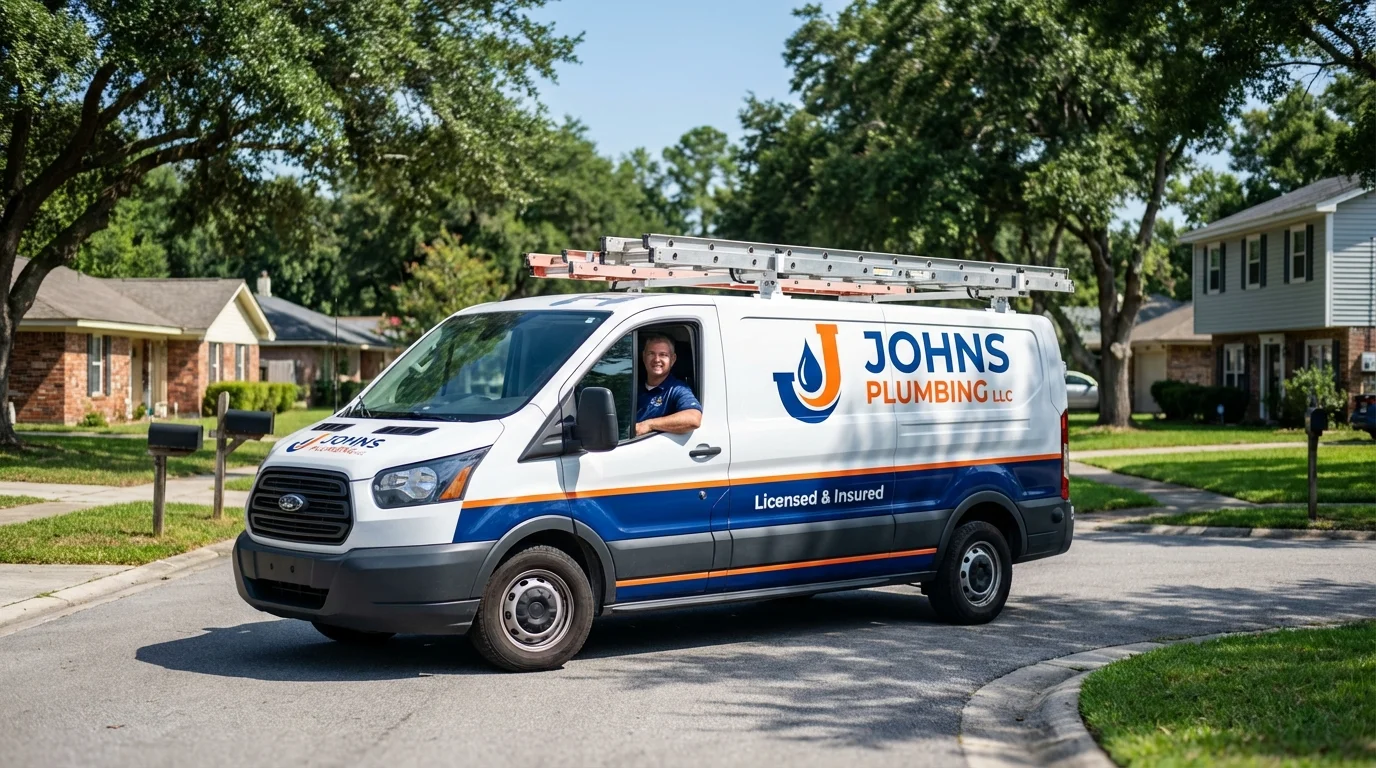 Johns Plumbing LLC service van in Winslow, AZ