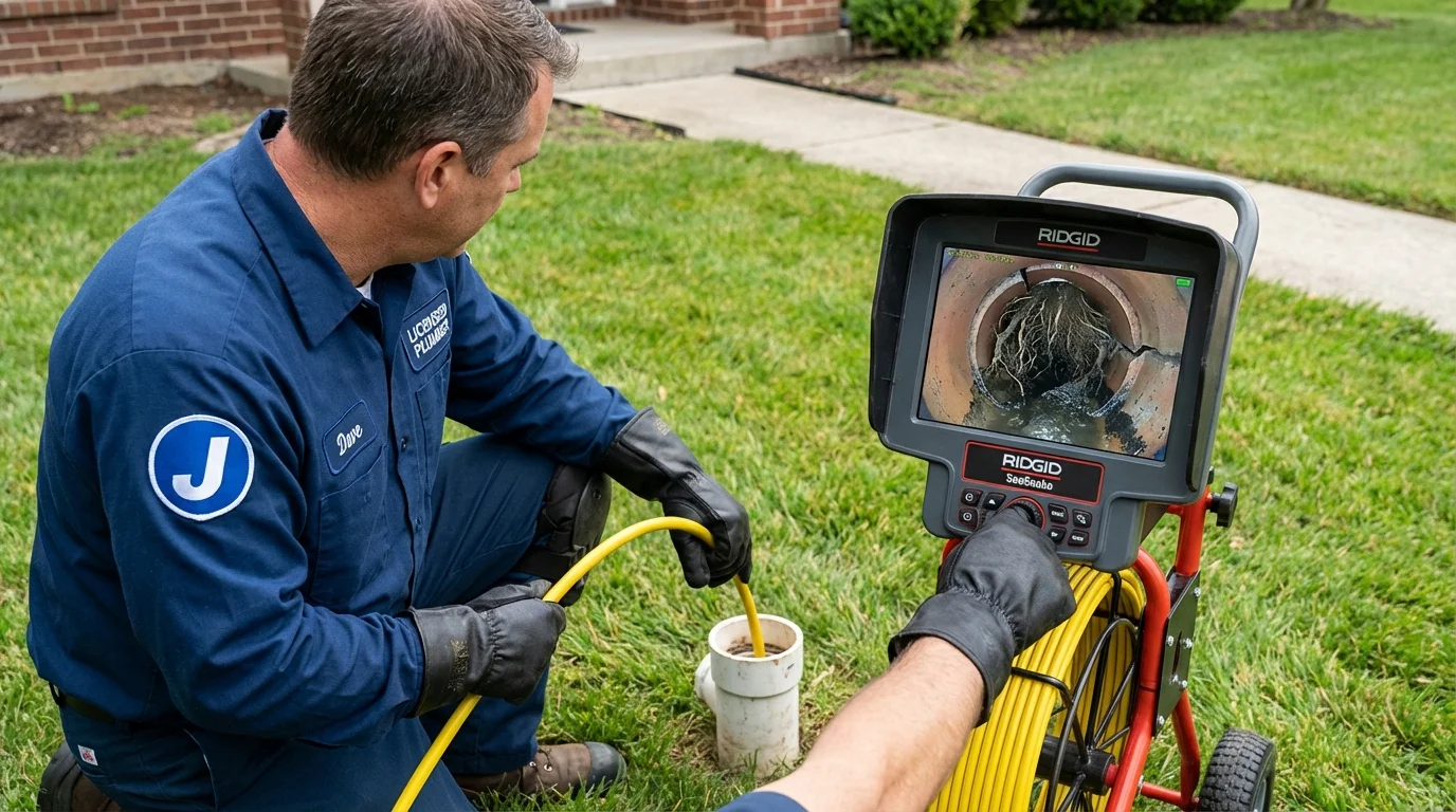Sewer camera inspection being performed by Johns Plumbing LLC in Winslow